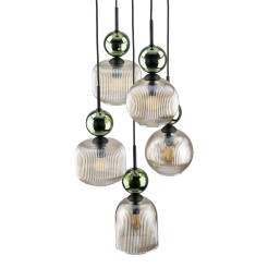 SOPHIA GREEN COGNAC LAMPA WISZĄCA 5XE14 11149