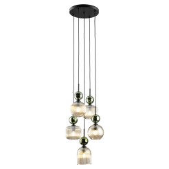 SOPHIA GREEN COGNAC LAMPA WISZĄCA 5XE14 11149