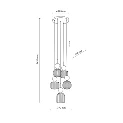 SOPHIA GREEN COGNAC LAMPA WISZĄCA 5XE14 11149