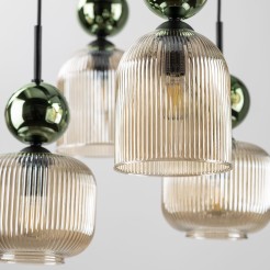 SOPHIA GREEN COGNAC LAMPA WISZĄCA 8XE14 11151