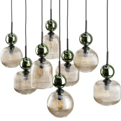 SOPHIA GREEN COGNAC LAMPA WISZĄCA 8XE14 11151