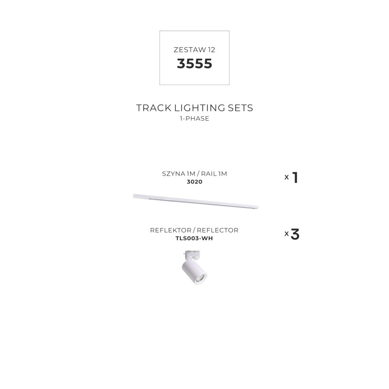 3555 ZESTAW 12 SZYNOPRZEWODY WHITE JEDNOOBWODOWY