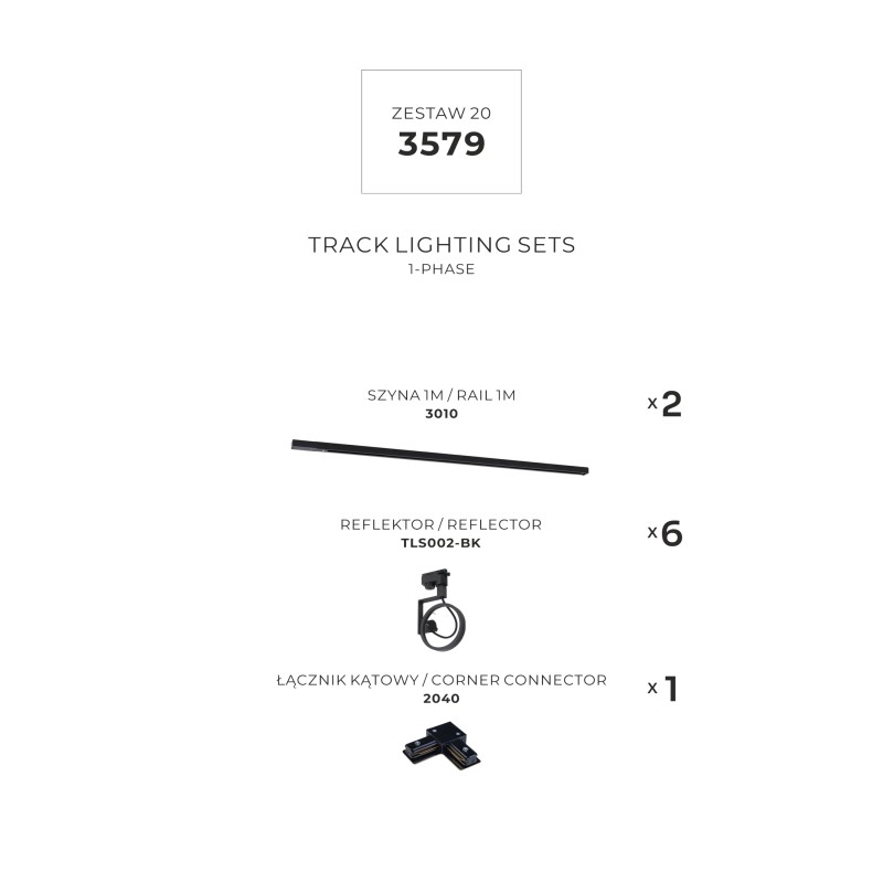 3579 ZESTAW 20 SZYNOPRZEWODY BLACK JEDNOOBWODOWY
