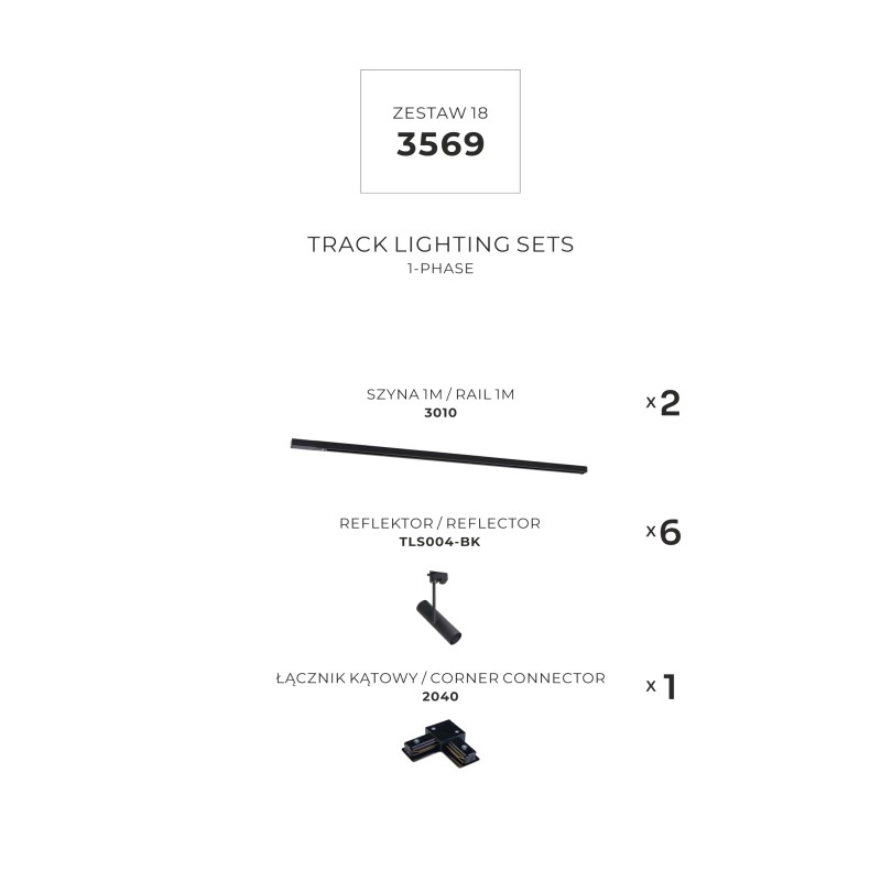 3569 ZESTAW 18 SZYNOPRZEWODY BLACK JEDNOOBWODOWY