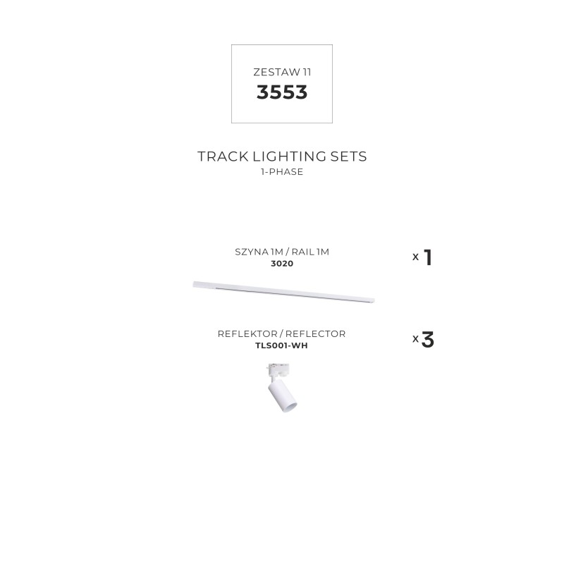 3553 ZESTAW 11 SZYNOPRZEWODY WHITE JEDNOOBWODOWY