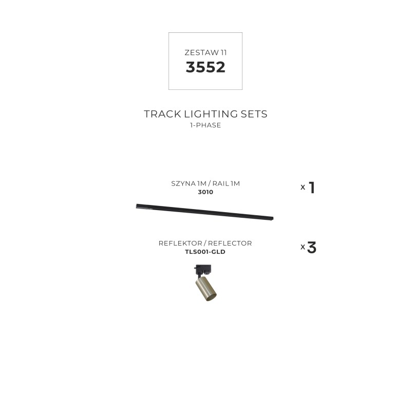 3552 ZESTAW 11 SZYNOPRZEWODY BLACK/GOLD JEDNOOBWODOWY