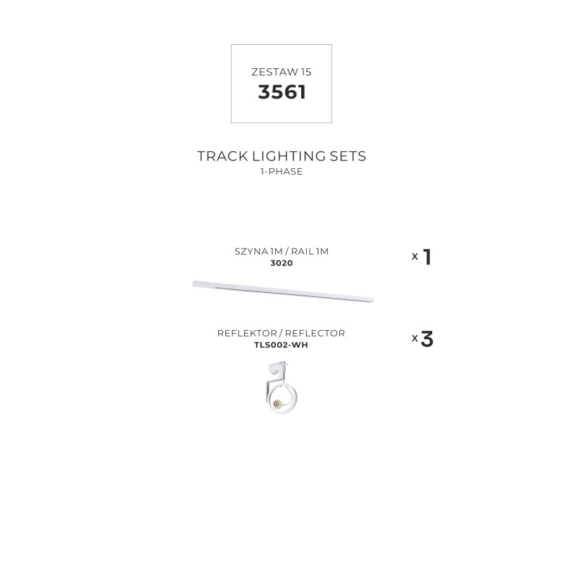 3561 ZESTAW 15 SZYNOPRZEWODY WHITE JEDNOOBWODOWY