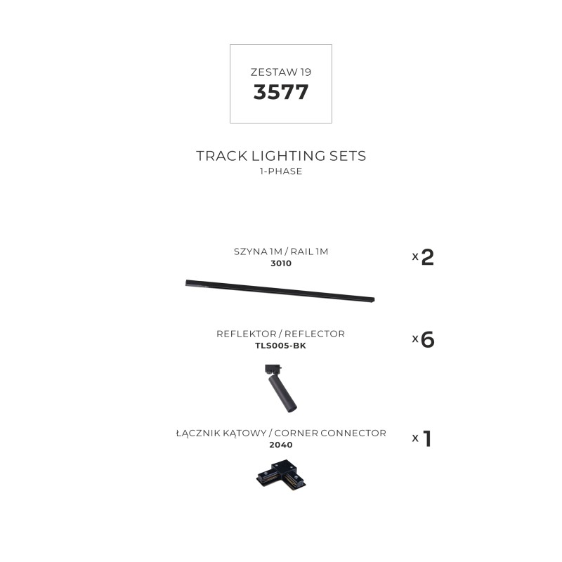 3577 ZESTAW 19 SZYNOPRZEWODY BLACK JEDNOOBWODOWY