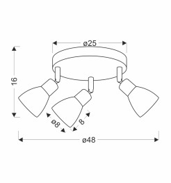 Lampa sufitowa AMCOS  czarna 3x40W E14 bursztynowe klosze nowoczesna oprawa sufitowa do salonu sypialni korytarza 98-39217