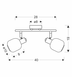 Lampa sufitowa ANDRUS srebrna 2x40W E14 do salonu sypialni przedpokoju korytarza 92-44983
