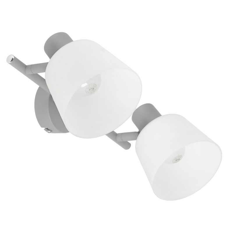 Lampa sufitowa GINKO  szara 2x40W E14 klasyczny styl uniwersalne oświetlenie do salonu sypialni kuchni przedpokoju 92-49094