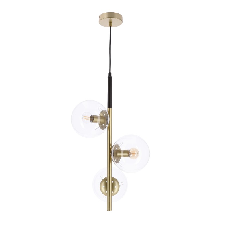 Lampa wisząca DUO złota 3x15W E14  nowoczesna oprawa sufitowa do salonu kuchni i jadalni 33-48578