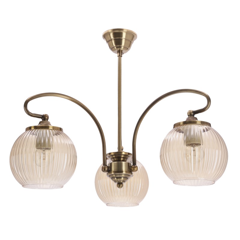 Lampa wisząca TORES stare złoto 3x60W E27 klasyczna oprawa sufitowa do salonu jadalni sypialni 33-48301