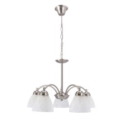Lampa wisząca CAVALLO srebrna 5x60W E27  klasyczna oprawa do salonu i jadalni 35-48349