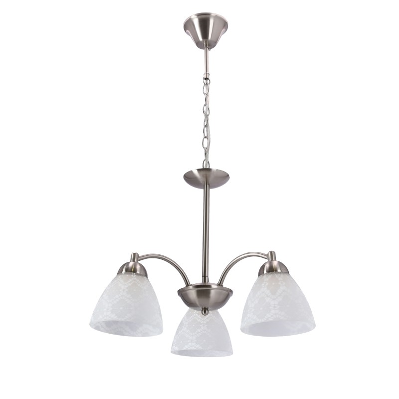 Lampa wisząca CAVALLO srebrna 3x60W E27  klasyczna oprawa sufitowa do salonu jadalni sypialni 33-48332