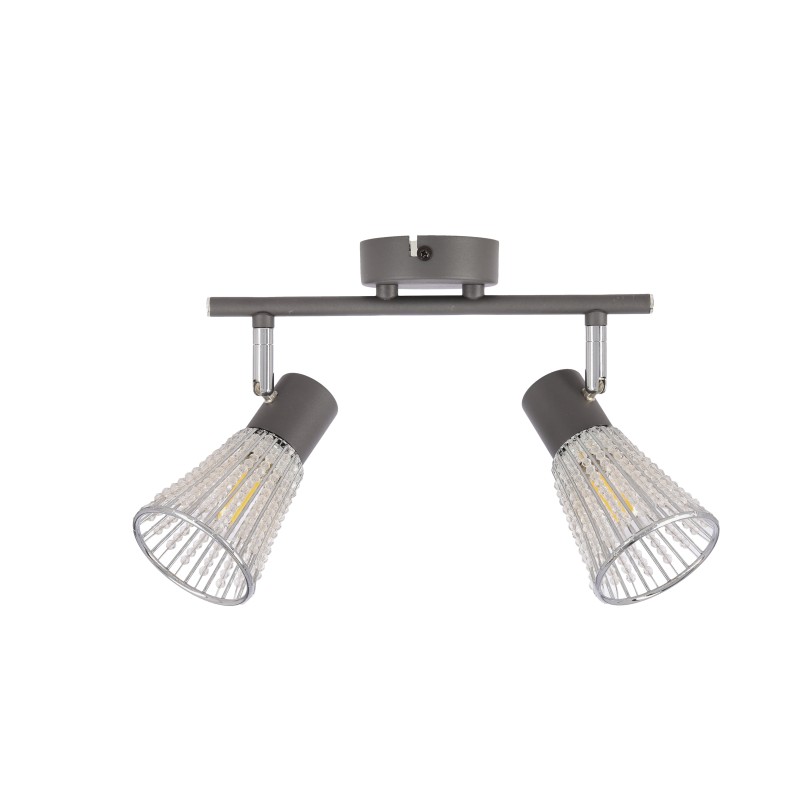 Listwa sufitowa CURTIS szara 2x40W E14  nowoczesna lampa kierunkowa do salonu sypialni przedpokoju 92-48264