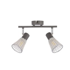Listwa sufitowa CURTIS szara 2x40W E14  nowoczesna lampa kierunkowa do salonu sypialni przedpokoju 92-48264