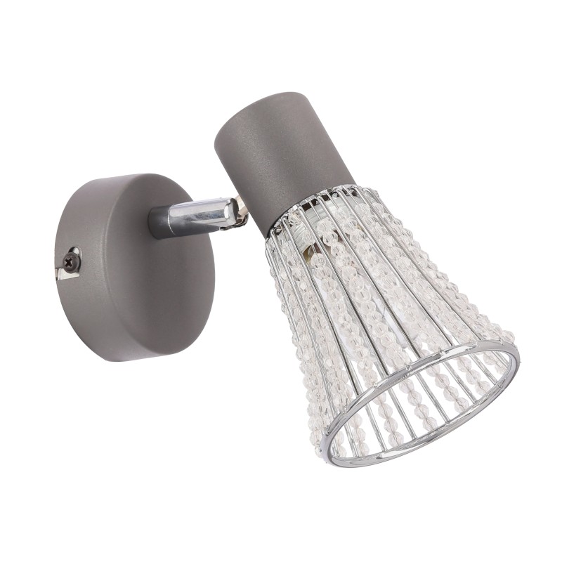 Kinkiet ścienny CURTIS szary 1x40W E14  nowoczesny design do salonu sypialni przedpokoju 91-48257