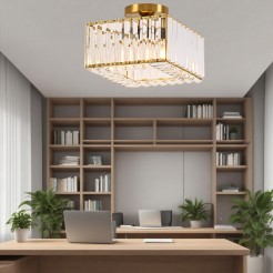 Kwadratowy plafon Vetro złoty 1xE27 LP-2910/1C GD square