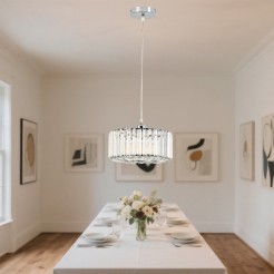 Okrągła lampa wisząca Vetro chrom 1xE27 LP-2910/1P CH round