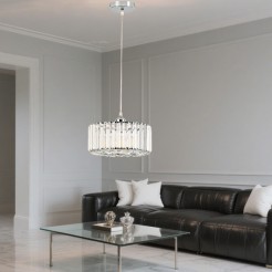 Okrągła lampa wisząca Vetro chrom 1xE27 LP-2910/1P CH round