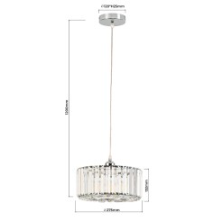 Okrągła lampa wisząca Vetro chrom 1xE27 LP-2910/1P CH round