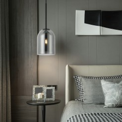 Lampa wisząca Elaris dymna 1xE27 LP-8103/1P SM