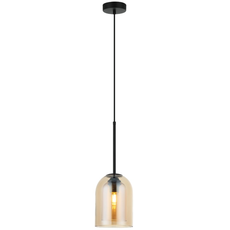 Lampa wisząca Elaris bursztynowa 1xE27 LP-8103/1P AM