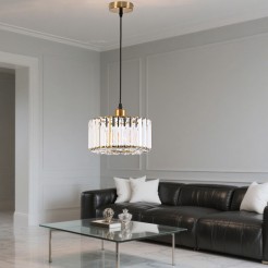 Okrągła lampa wisząca Vetro Złota1xE27 LP-2910/1P GD round