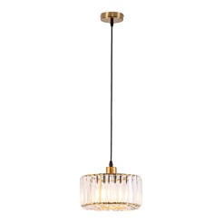 Okrągła lampa wisząca Vetro Złota1xE27 LP-2910/1P GD round