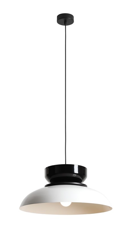 LAMPA WISZĄCA ALDO DARK WHITE GLOSS + BLACK GLOSS (47+ 23+ wood) 1152G2_3_C