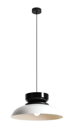 LAMPA WISZĄCA ALDO DARK WHITE GLOSS + BLACK GLOSS (47+ 23+ wood) 1152G2_3_C
