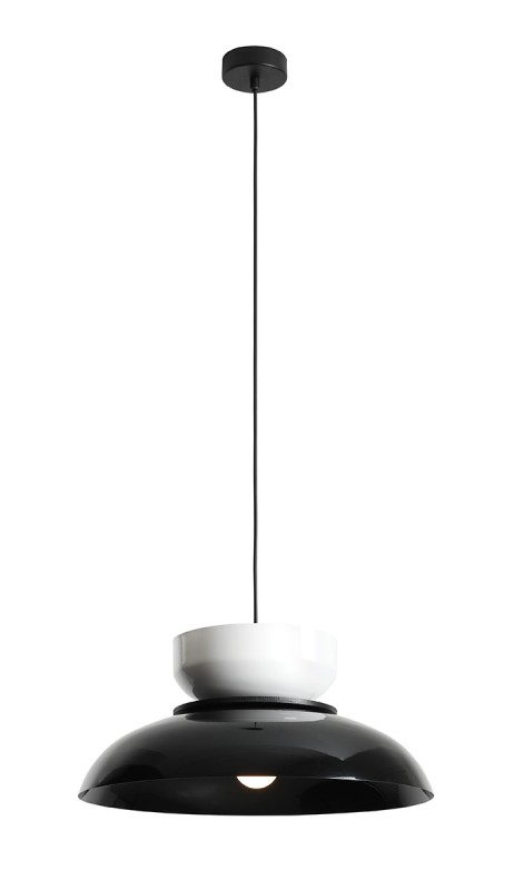 LAMPA WISZĄCA ALDO DARK BLACK GLOSS + WHITE GLOSS (47+ 23+ wood) 1152G3_2_C