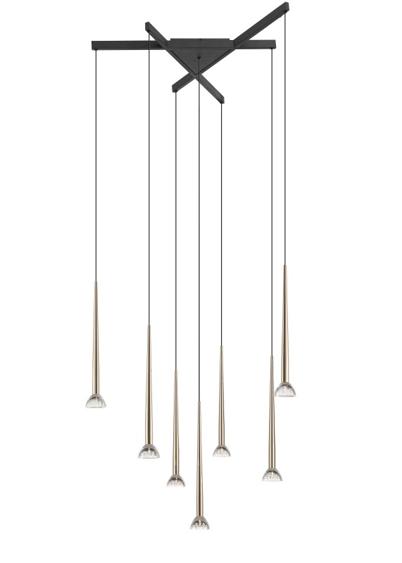 P0603-07C-SDB1 BOSTON LAMPA WISZĄCA CZARNY MAT+ZŁOTO/MATT BLACK+FRENCH GOLD