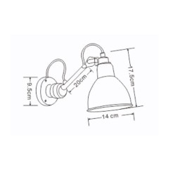 Togo kinkiet czarny LP-011/1W BK