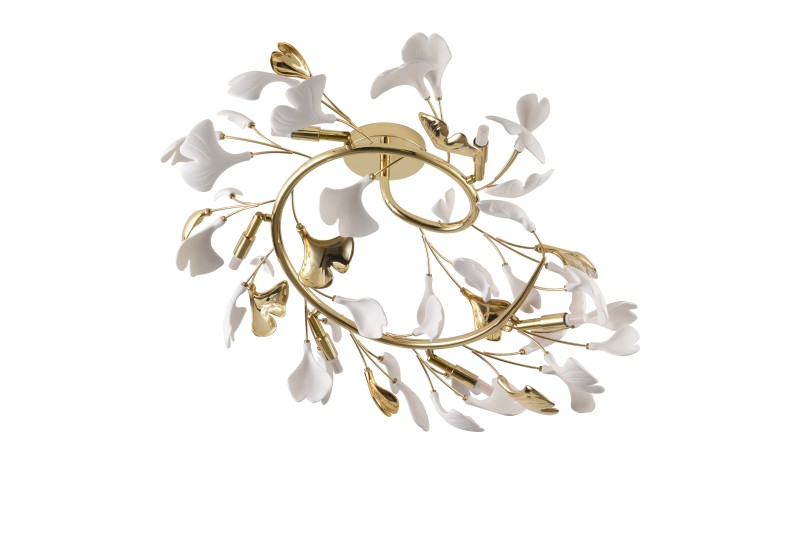 MX2858-6-EGN LEAF LAMPA SUFITOWA ZŁOTA\GOLD