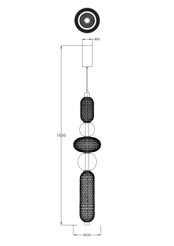 MD2596-5A-3BGT SARR LAMPA WISZĄCA CZARNY MAT+ZŁOTA/MATT BLACK+GOLD