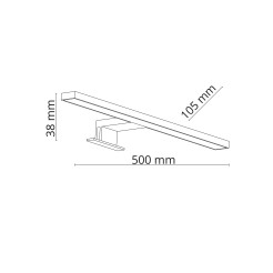LEITO BLACK KINKIET 2w1 LED 10W 50cm 6353