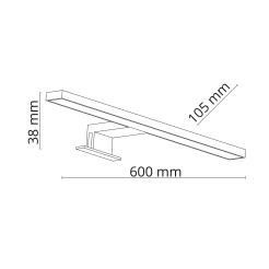 LEITO CHROM KINKIET 2w1 LED 10W 60cm 6358