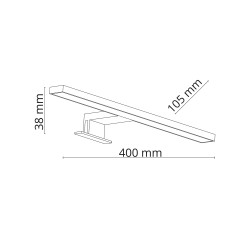 LEITO CHROM KINKIET 2w1 LED 8W 40cm 6356