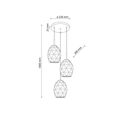 EGANA GRAPHITE LAMPA WISZĄCA 3XE27 6999
