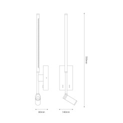 Kinkiet Torch Czarny 6W+3W 4000K ML1566