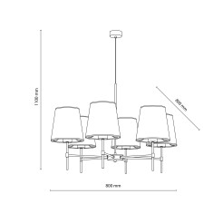 ELIZABETH SABIA LAMPA WISZĄCA 6XE27 11167