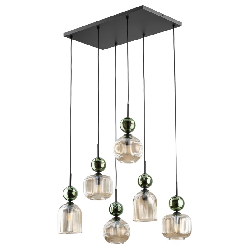 SOPHIA GREEN COGNAC LAMPA WISZĄCA 6XE14 11150