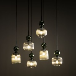 SOPHIA GREEN COGNAC LAMPA WISZĄCA 6XE14 11150