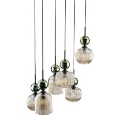 SOPHIA GREEN COGNAC LAMPA WISZĄCA 6XE14 11150