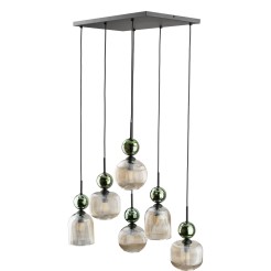 SOPHIA GREEN COGNAC LAMPA WISZĄCA 6XE14 11150