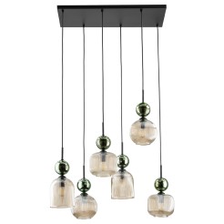 SOPHIA GREEN COGNAC LAMPA WISZĄCA 6XE14 11150
