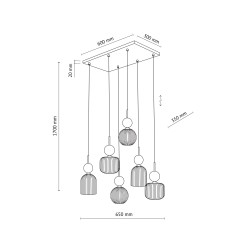 SOPHIA GREEN COGNAC LAMPA WISZĄCA 6XE14 11150