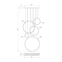 Lampa wisząca Saturno Black 100W LED mezzanine ML2324